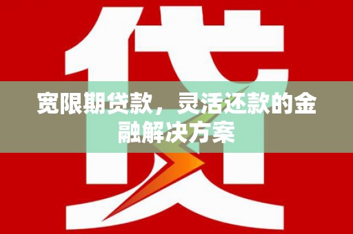 解放宽限期贷款，灵活还款的金融解决方案
