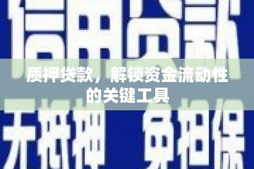 解放质押贷款，解锁资金流动性的关键工具